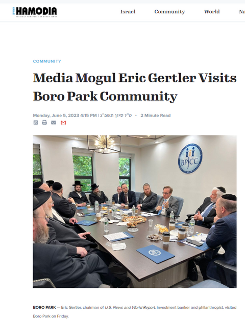 Media Mogul Eric Gertler Visits Boro Park Community- June 2023