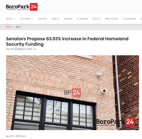 Senators Propose 63.93% Increase in Federal Homeland Security Funding - October 19, 2023
