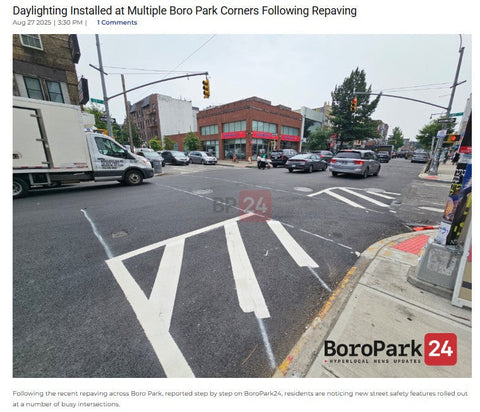 Daylighting Installed at Multiple Boro Park Corners Following Repaving
