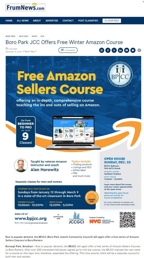 Boro Park JCC Offers Free Winter Amazon Course