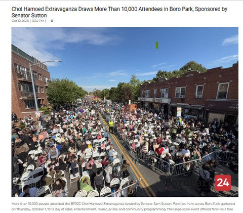Chol Hamoed Extravaganza Draws More Than 10,000 Attendees in Boro Park, Sponsored by Senator Sutton